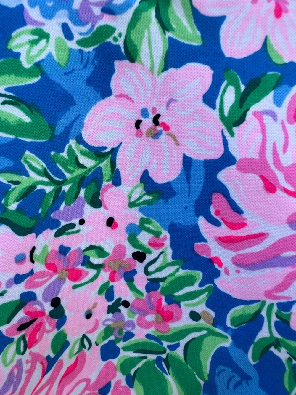 Lilly Pulitzer Natia Knit Blue Floral Bermuda Shorts with Pink Accents - Picture 4 of 8